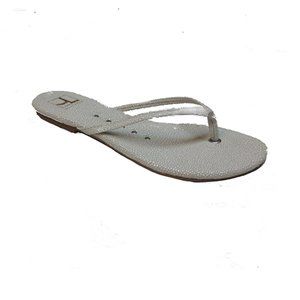 J.LITVACK •Maui• Flip-Flop White Python Leather - new in box